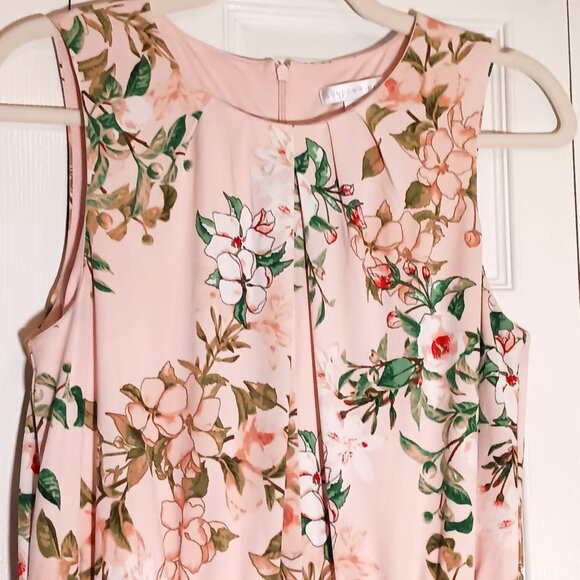 London Times Light Pink Floral Sleeveless Cropped Jersey Jumpsuit Size 6 - Picture 6 of 16